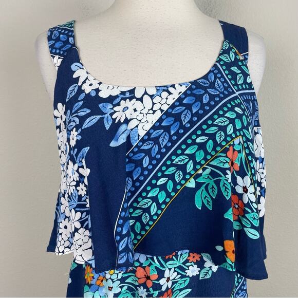 Maeve Blue Floral Tisana Sleeveless Dress 0 - Picture 3 of 8